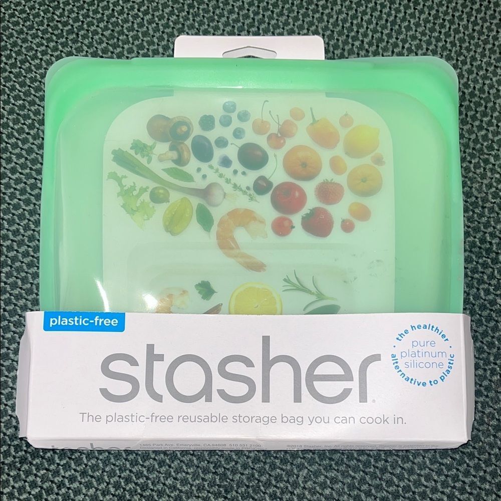 Stasher Green Reusable Silicone Food Storage Bag